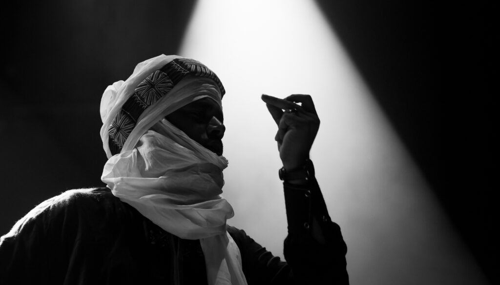 Tinariwen during a concert at Kuala Lumpur