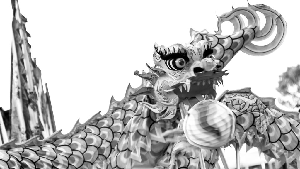 An illustration of a man-made dragon