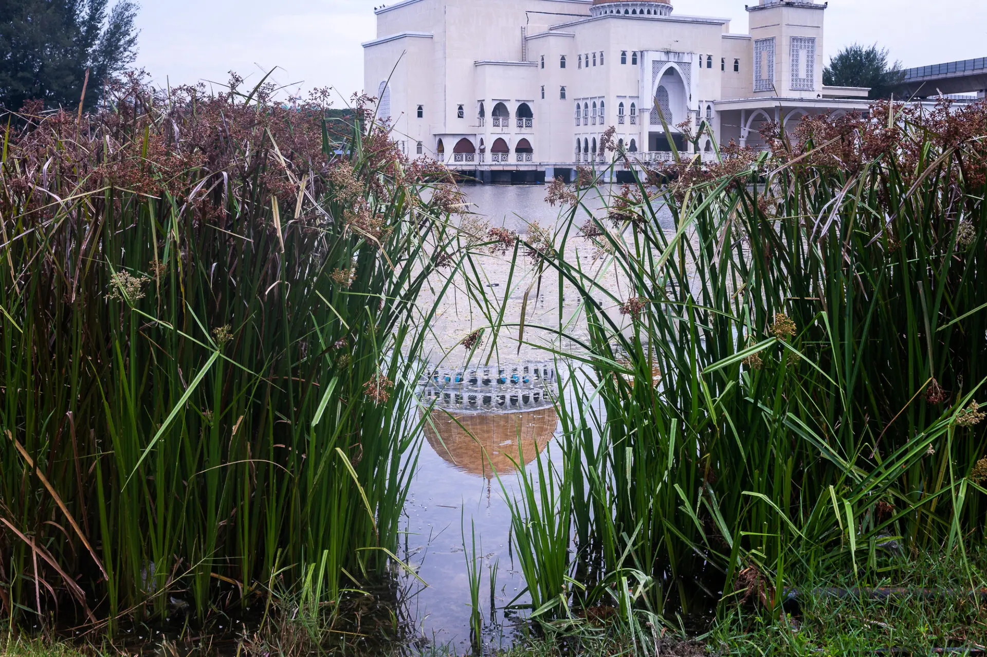 Reflection of a traditional building